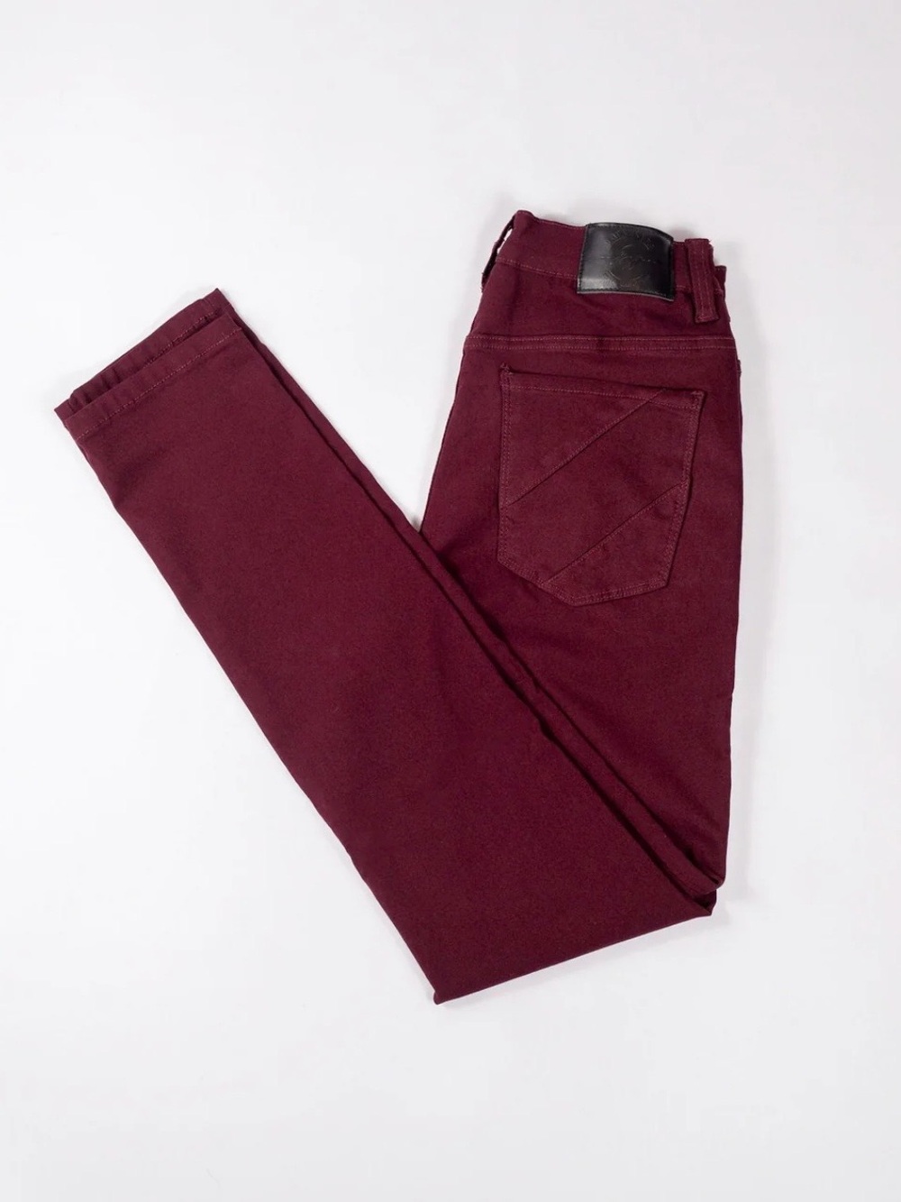 Men's Straight-Leg Jeans in Deep Burgundy